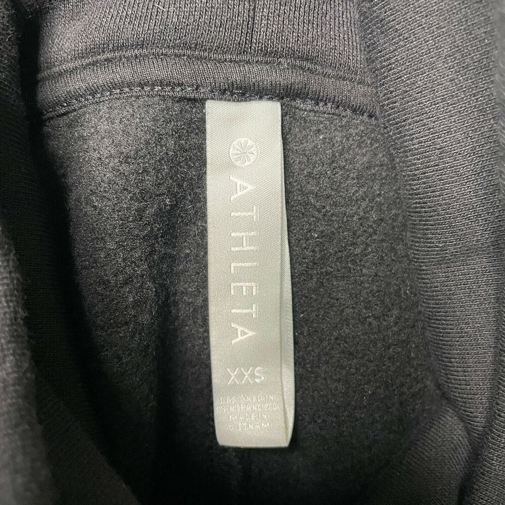 Athleta 24/7 Funnel Neck Pullover Long Sleeve Thick Sweatshirt Black Womens XXS - Picture 7 of 12
